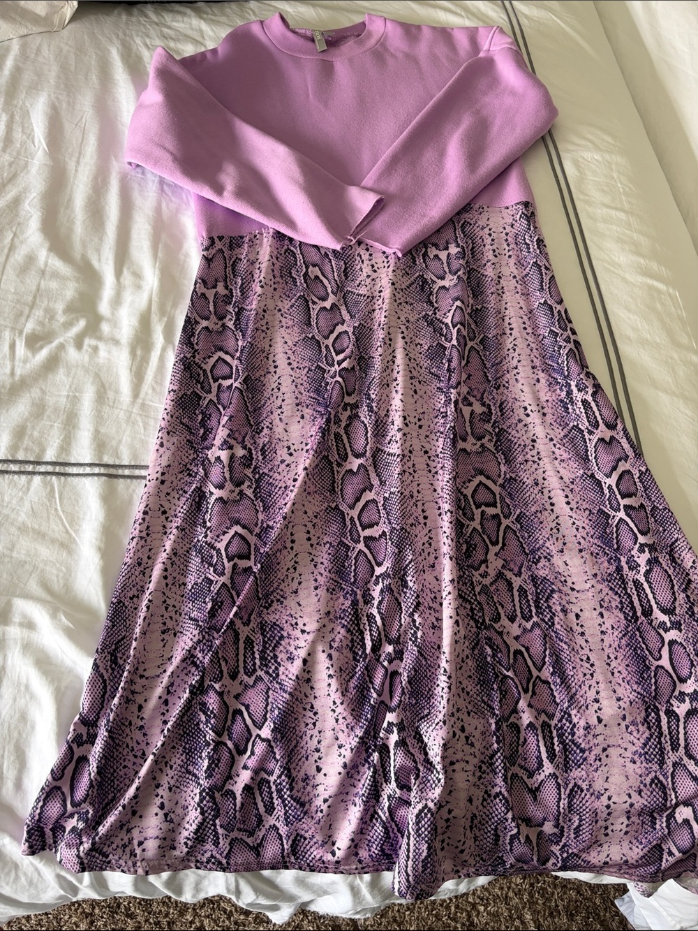 ASOS Lavender and snakeskin dress